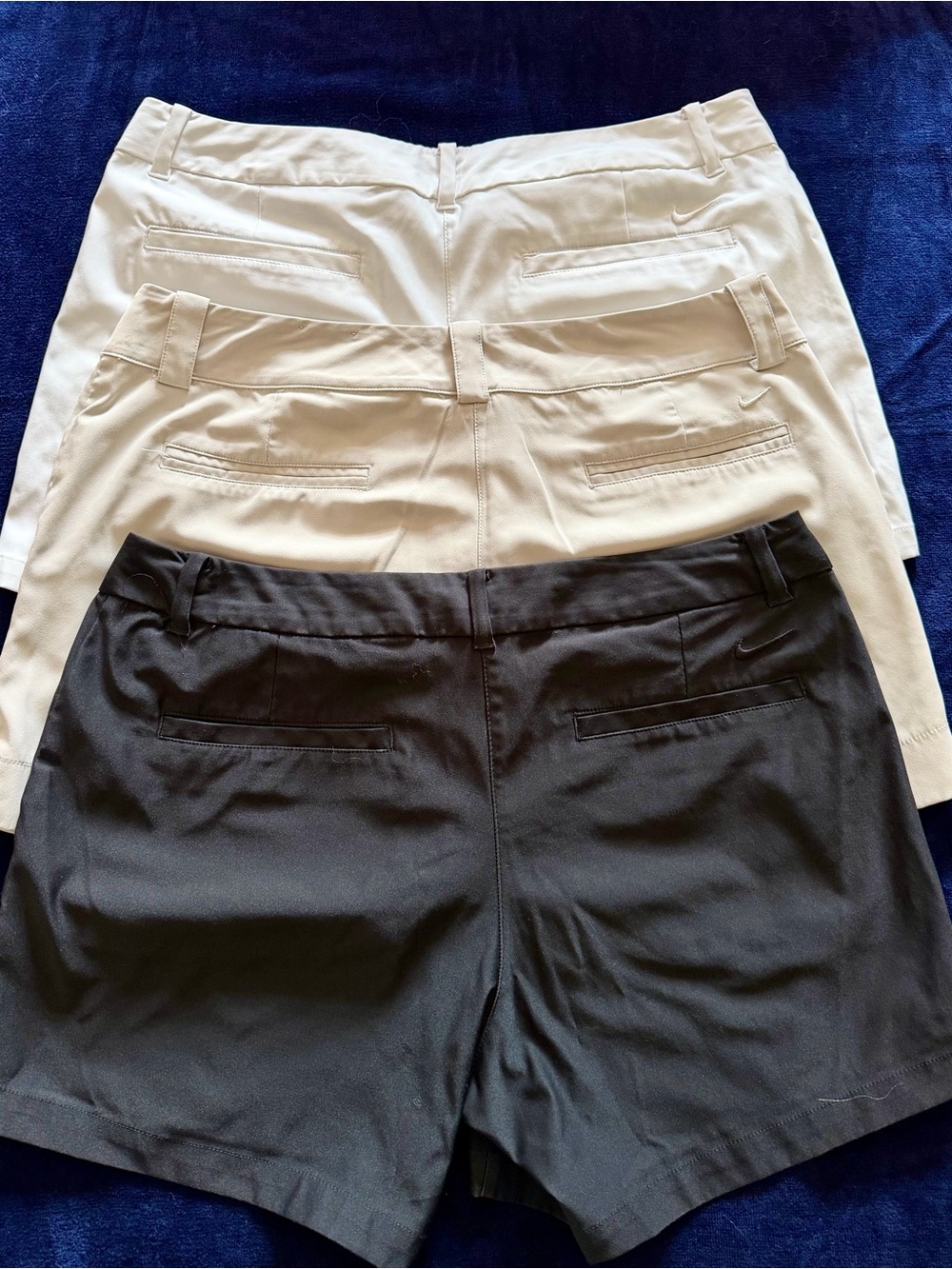 Nike Women's Golf Shorts Trio in Black, White & Tan(Cream). - Picture 2 of 7